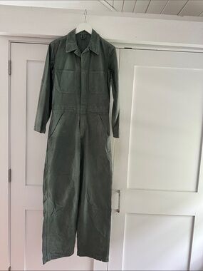 As Ever Women's Sea Green Utility cotton Jumpsuit